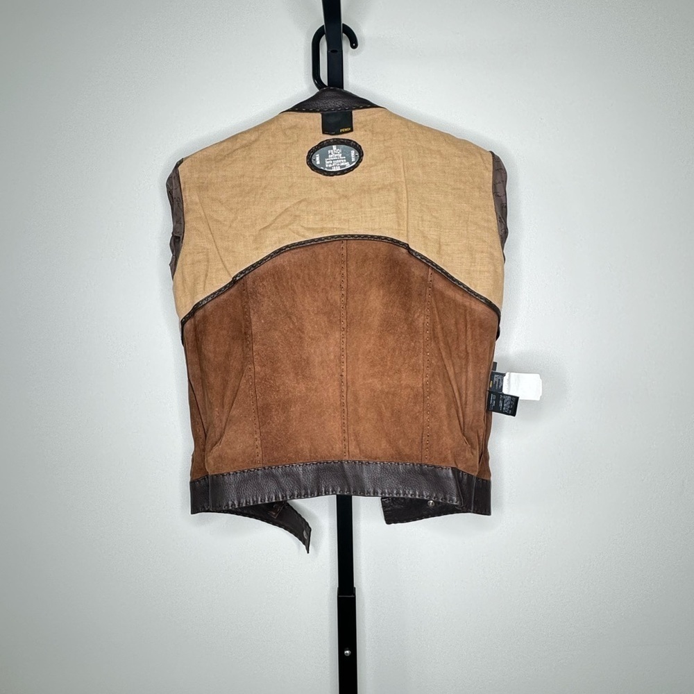 Fendi Selleria Brown Leather Women's Jacket - Italian Luxury and Timeless Style - Picture 7 of 8